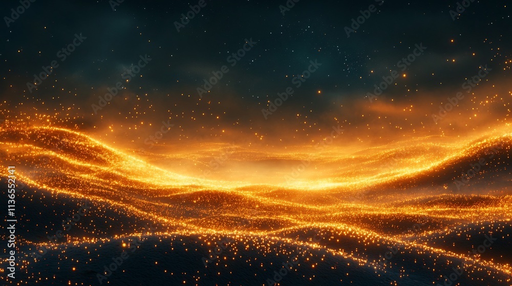 Naklejka premium Mesmerizing Amber Lights Backdrop for Magical New Year