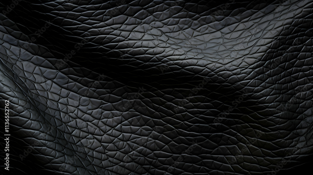 Dramatic close-up of textured black leather, showcasing its rich, grainy surface and subtle folds. Perfect for backgrounds or design projects emphasizing luxury and sophistication. Dramatic close-up of textured black leather, showcasing its rich, grainy surface and subtle folds. Perfect for backgrounds or design projects emphasizing luxury and sophistication.