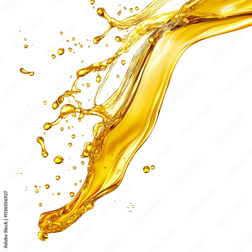 Fototapeta premium Vibrant Splash of Glossy Golden Oil