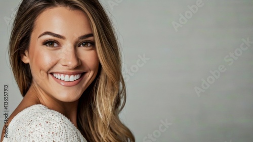 A woman's sincere smile