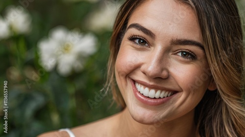 A woman's sincere smile