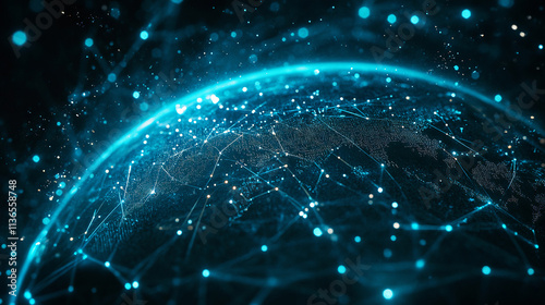 Futuristic abstract 5G network concept symbolizing superfast connectivity and seamless communication. Generative AI
