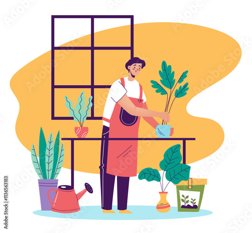 Flower plant shop floral store concept. Vector design graphic illustration	