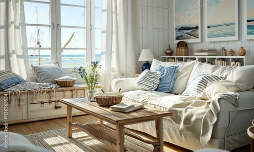 Coastal Living Room Interior Design: Beach House Decor Inspiration
