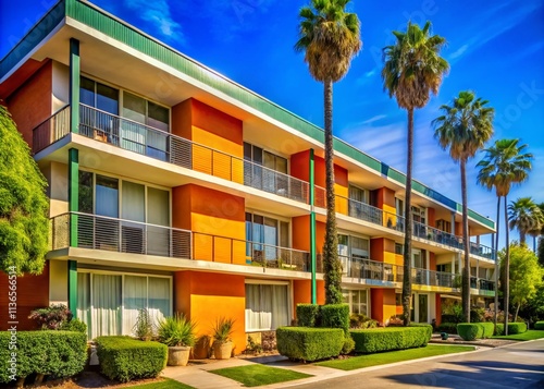 Mid-Century Modern LA Apartment Building, Candid Photography, Architectural Texture, California