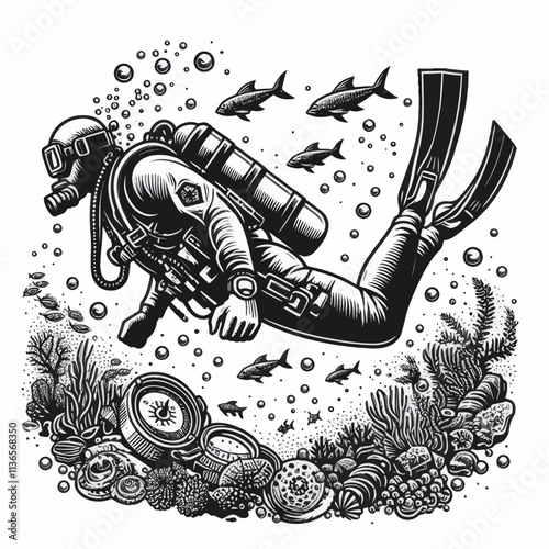 diver with a mask