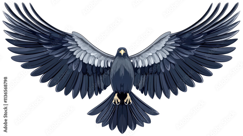 Fototapeta premium Majestic bird with wings spread wide.