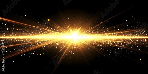 Golden Light Burst with Glowing Particles, Abstract, Background, Design, Rays ,golden light, sparkle, Generative Ai