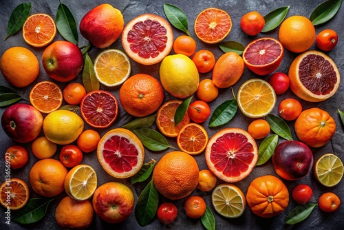 Minimalist Citrus Fruit Still Life Photography: Vibrant Oranges, Grapefruit, & More photo