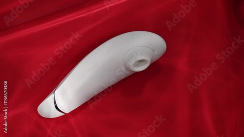 Clitoral vibrator in highlights on red background. 