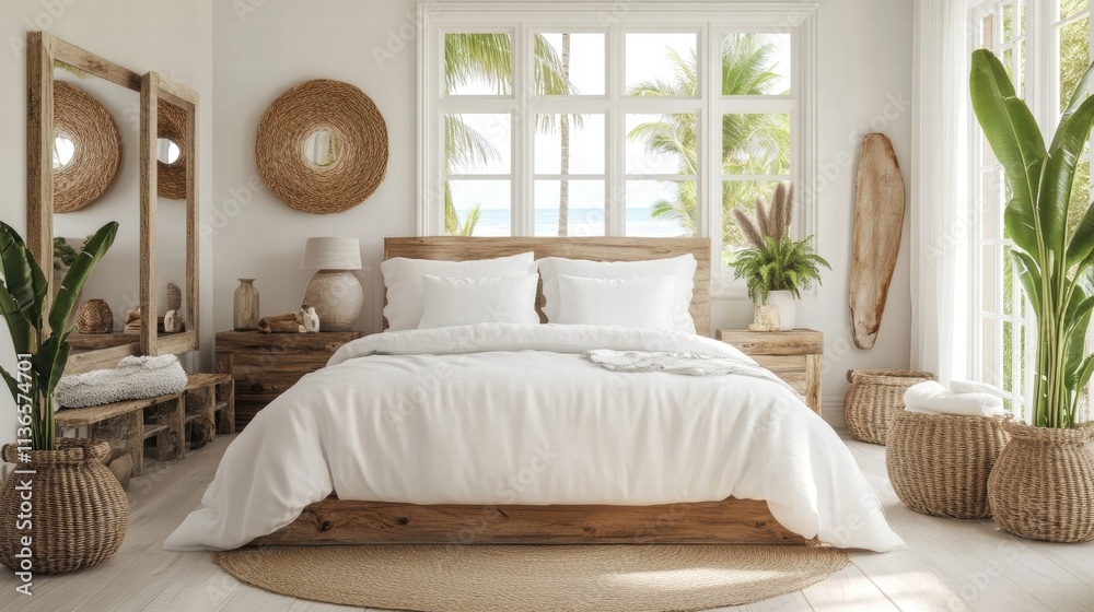 Fototapeta premium coastal bedroom decor inspiration