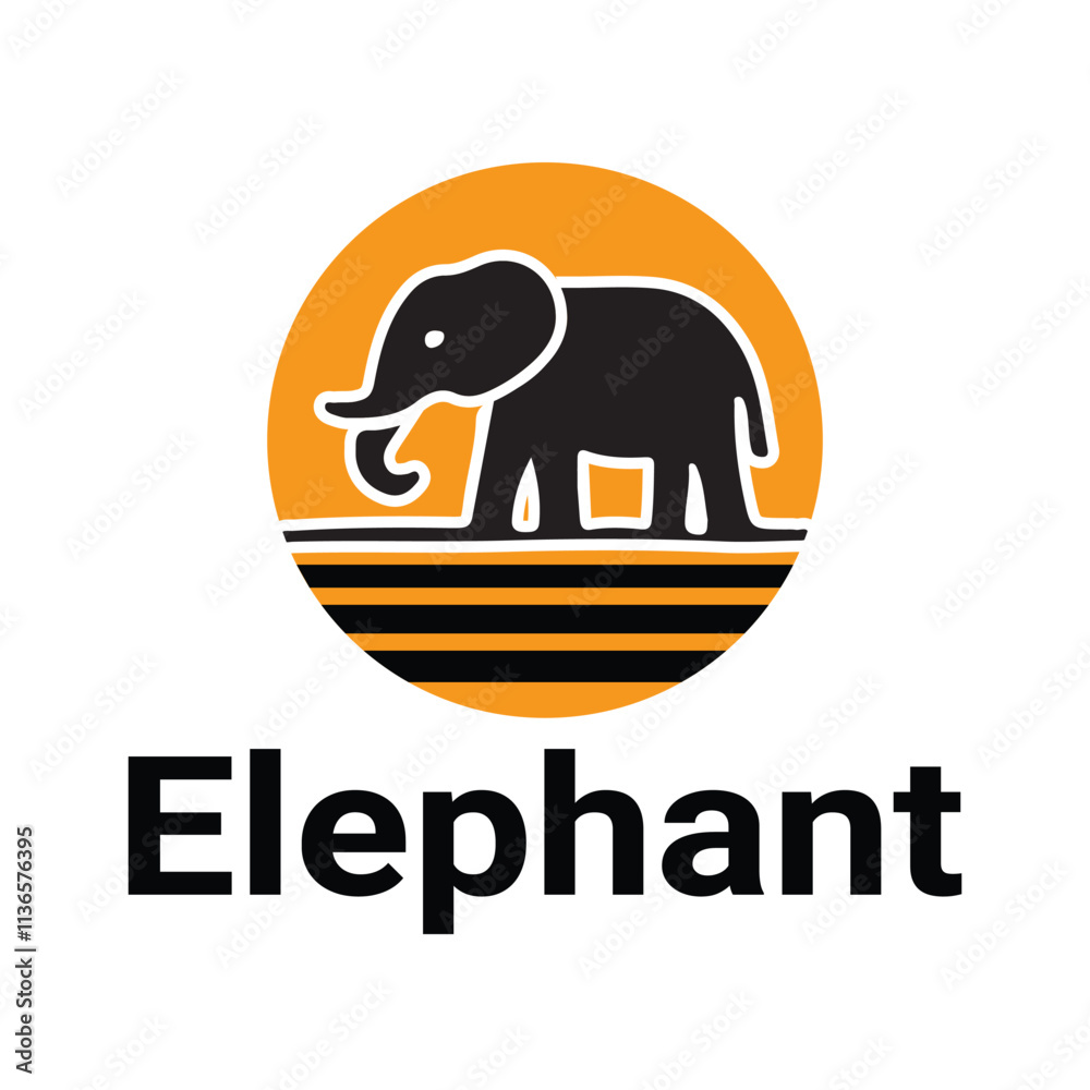 Obraz premium Elephant Logo design with withe background