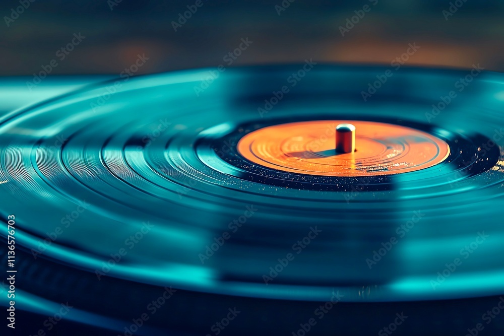 Close-up of a spinning vinyl record on a turntable, evoking nostalgia and the charm of analog music. Close-up of a spinning vinyl record on a turntable, evoking nostalgia and the charm of analog music.
