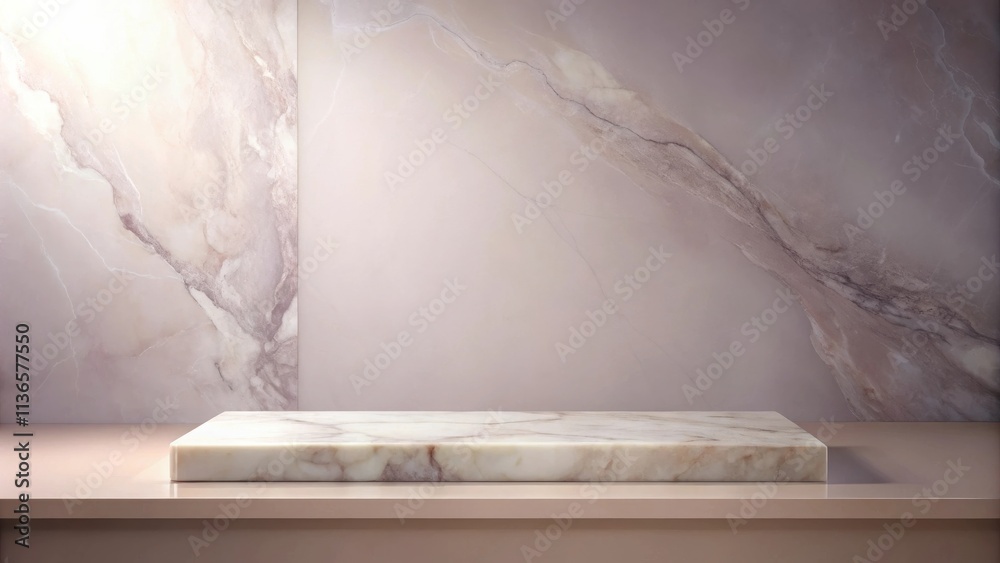 Elegant Marble Platform Against Textured Wall Background for Product Display Elegant Marble Platform Against Textured Wall Background for Product Display