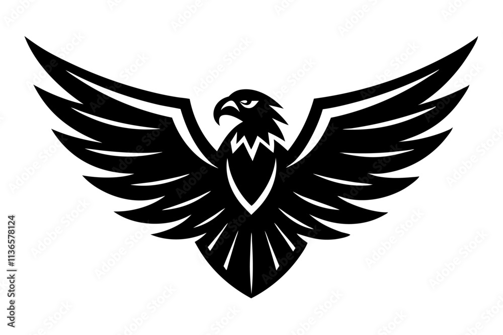 Eagle Flight Team Mascot Logo art vector on white background Eagle Flight Team Mascot Logo art vector on white background