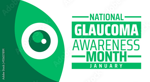 National Glaucoma Awareness Month background, banner or poster design template. observed every year in January. Holiday concept. Use to any Template, card, poster, placard, template.
