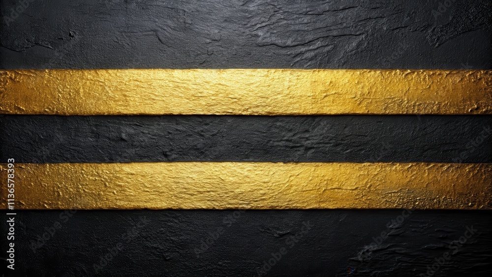 Fototapeta premium Elegant Black and Gold Texture with Horizontal Stripes