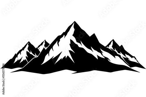 himalayan mountains vector   with white background 