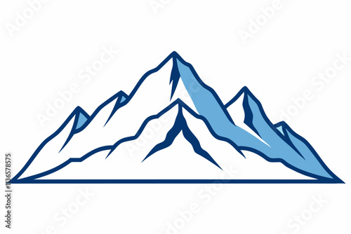 himalayan mountains vector   with white background 