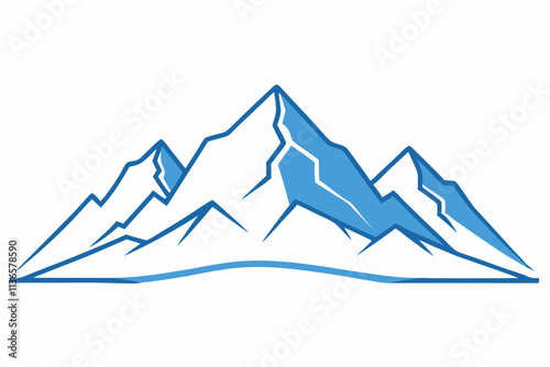 himalayan mountains vector   with white background 