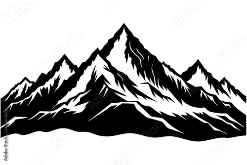 himalayan mountains vector   with white background 
