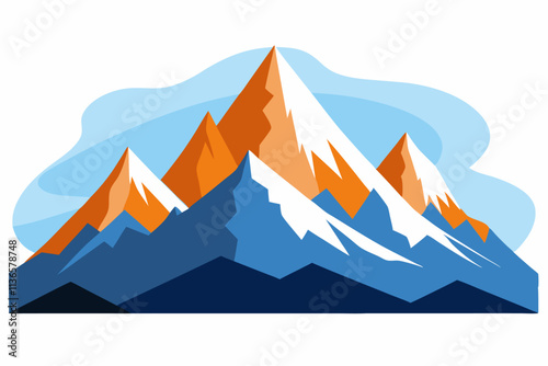 himalayan mountains vector   with white background 
