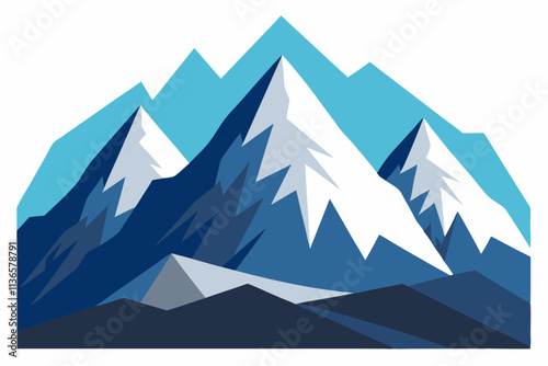 himalayan mountains vector   with white background 