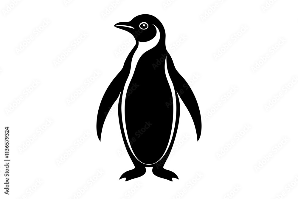 Naklejka premium penguin vector silhuette illustration art vector on white background