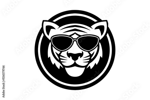 Tiger Head Circle Mascot Logo art vector