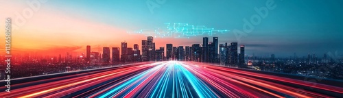 Digital transformation, innovation, and cloud technology blending together.