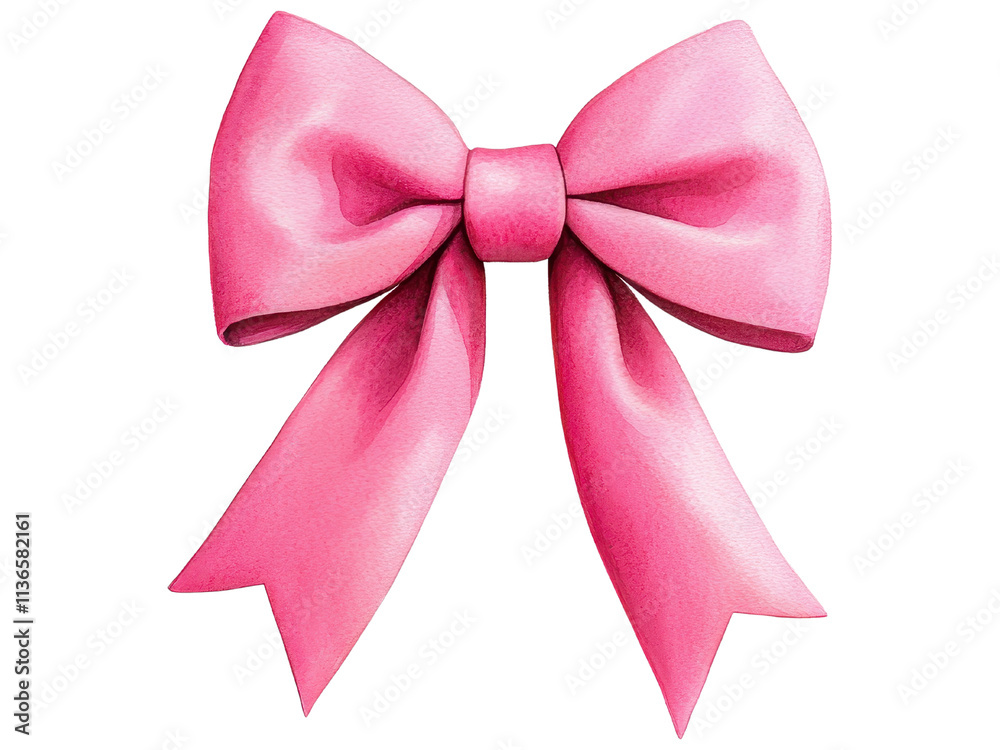 Fototapeta premium Beautiful Pink Bow Illustration Perfect for Gift Wrapping and Creative Designs