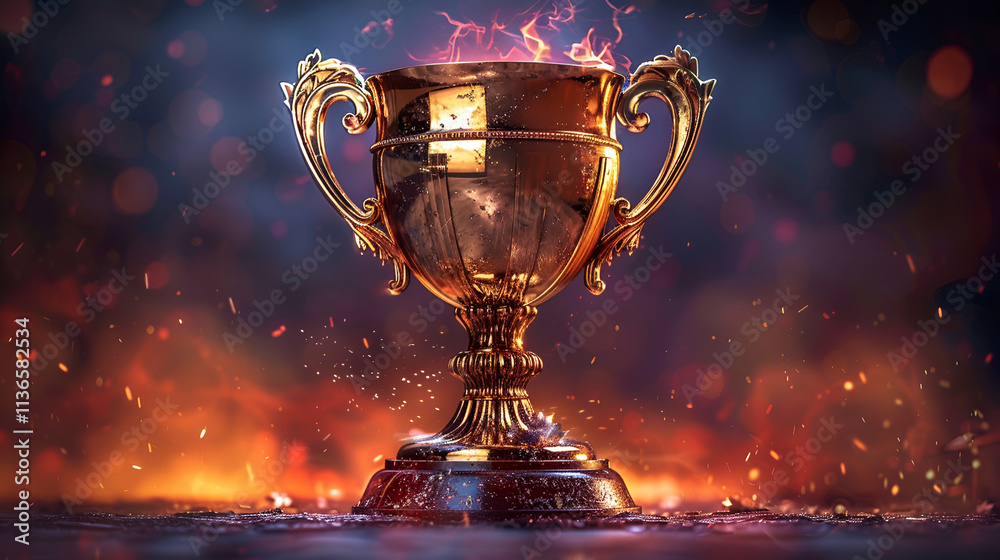 Golden trophy cup Golden trophy cup