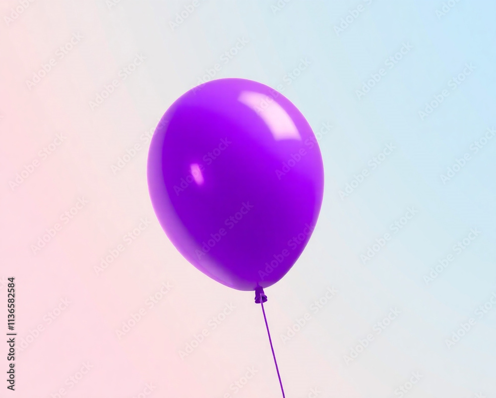 Purple Balloon 3D Render Icon Isolated on White Background Purple Balloon 3D Render Icon Isolated on White Background