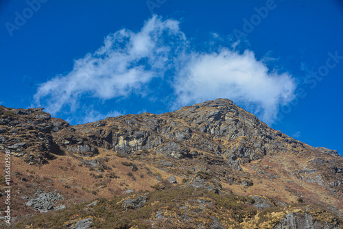 landscape with clouds in new baba mandir gangtok