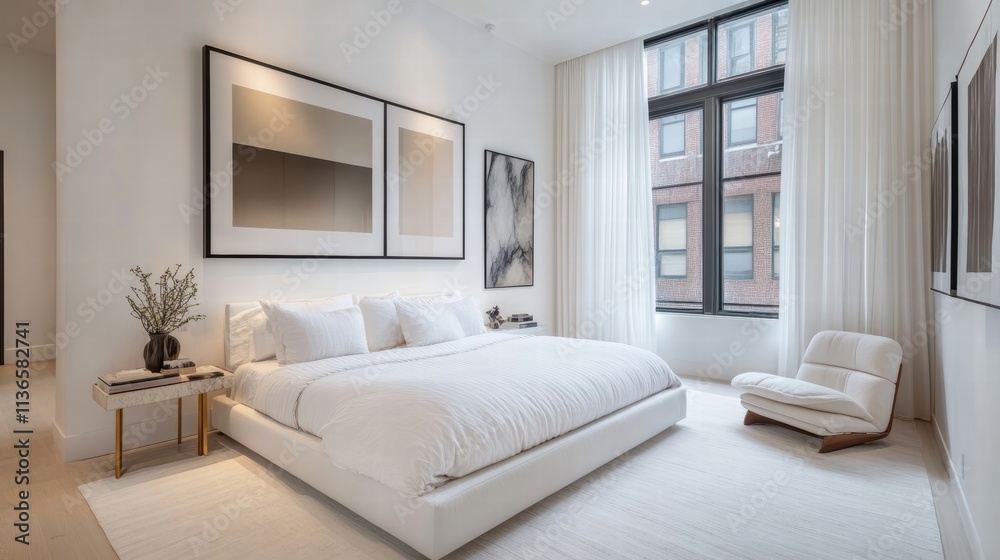 Fototapeta premium modern minimalist bedroom interior design