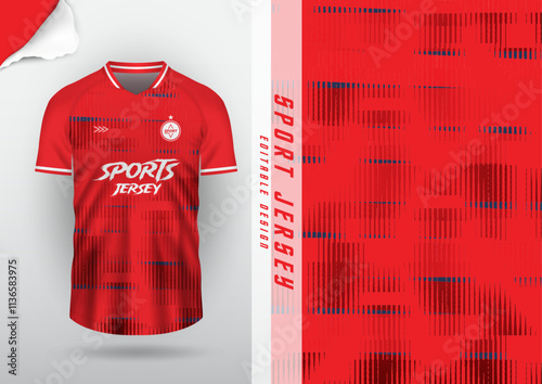Jersey design, jersey football, soccer futsal, running badminton, tennis, exercise, rugby, stripes, lines, red, blue