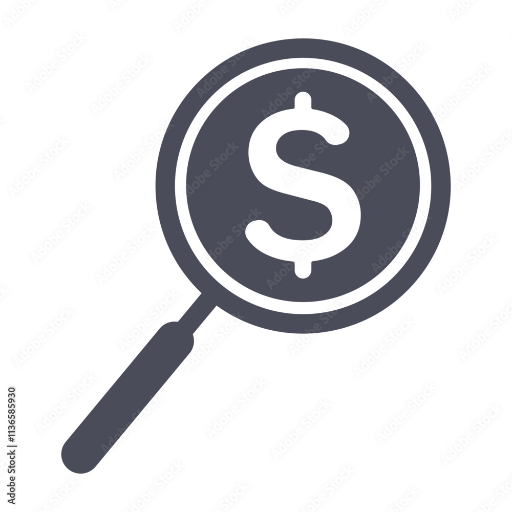 Euro Audit, Find Icon - Simple Vector Graphics for Financial and Business Projects Euro Audit, Find Icon - Simple Vector Graphics for Financial and Business Projects
