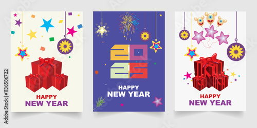 Welcome 2025 with Gifts, Stars, and Celebrations