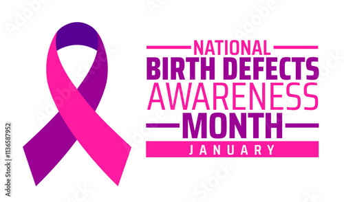 National Birth Defects Awareness Month background, banner or poster design template. observed every year in January. Holiday concept. Use to any Template, card, poster, placard, template.