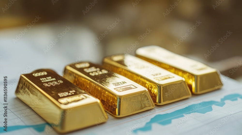 Gold Bars on Financial Chart Representing Wealth and Investment Opportunities in a Global Economy for Stock Market Analysis and Economic Growth Gold Bars on Financial Chart Representing Wealth and Investment Opportunities in a Global Economy for Stock Market Analysis and Economic Growth