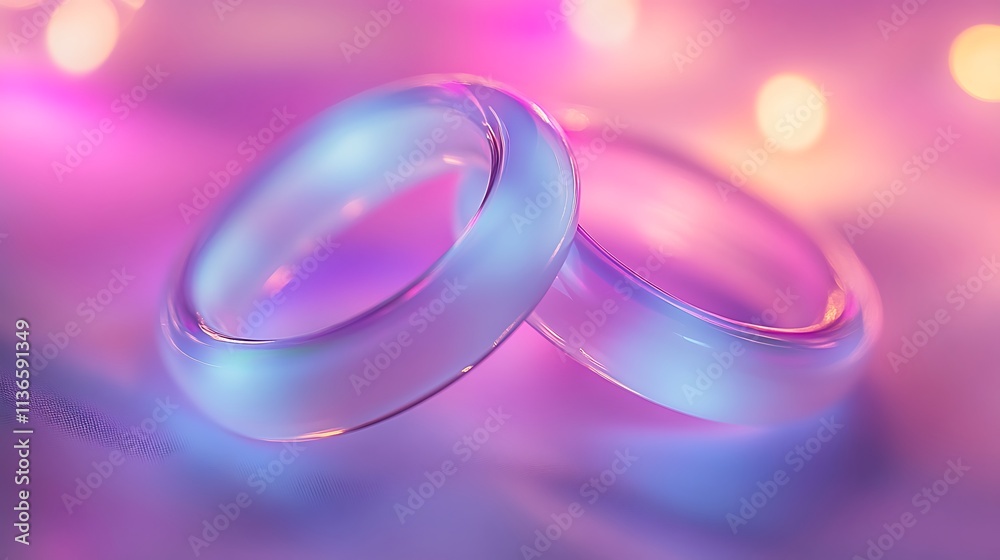Soft glowing rings in pastel hues blending together Soft glowing rings in pastel hues blending together