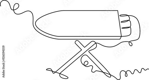 illustration of ironing table one continuous line art. line, simple, hand drawn and sketch style. for icon, symbol, sign or logo