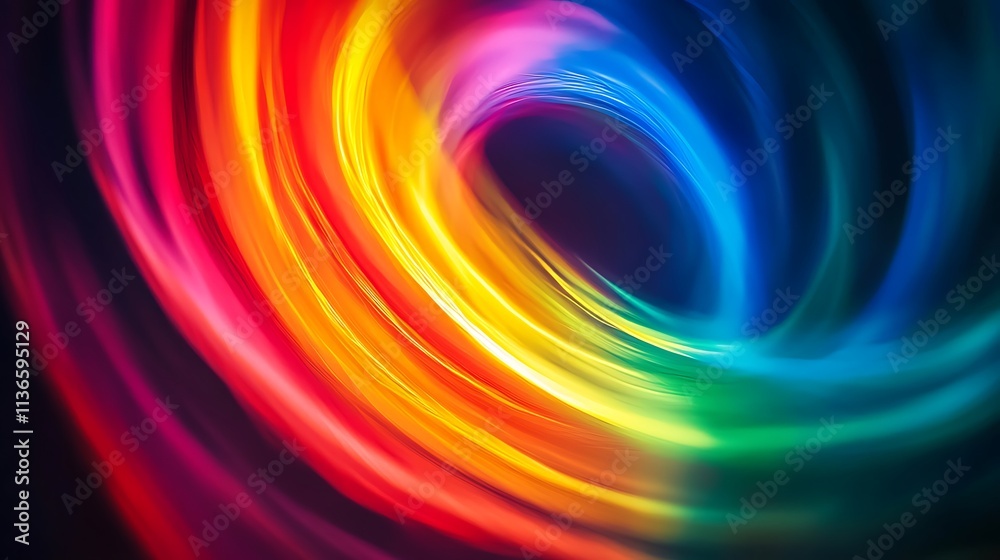 Abstract swirling rainbow hues with dynamic light reflections Abstract swirling rainbow hues with dynamic light reflections