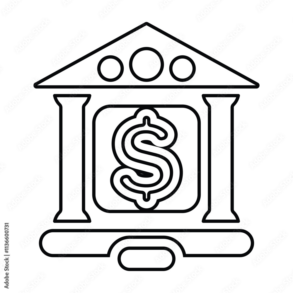 Blue Euro Bank Icon - Simple Vector Graphics for Financial and Banking Uses Blue Euro Bank Icon - Simple Vector Graphics for Financial and Banking Uses