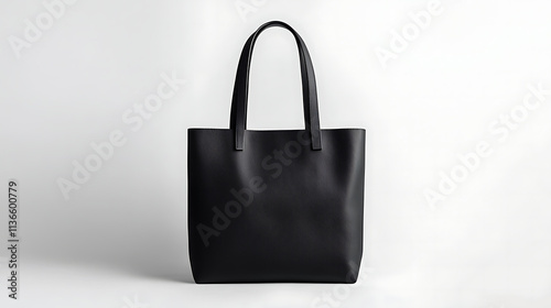 Black shopping bag mockup. Tote bag mockup