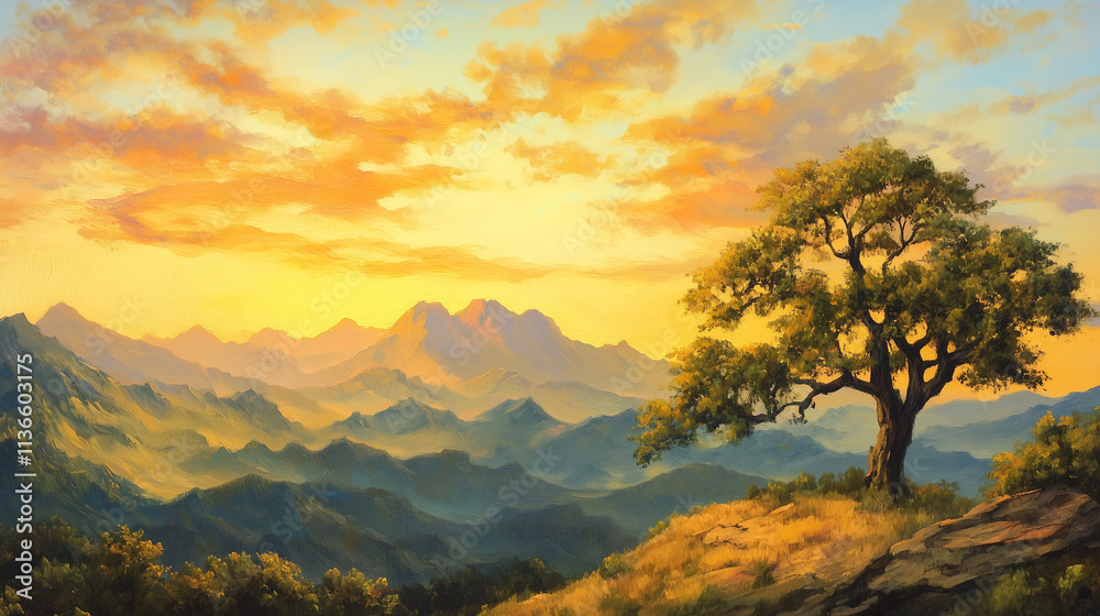 sunset in the mountains