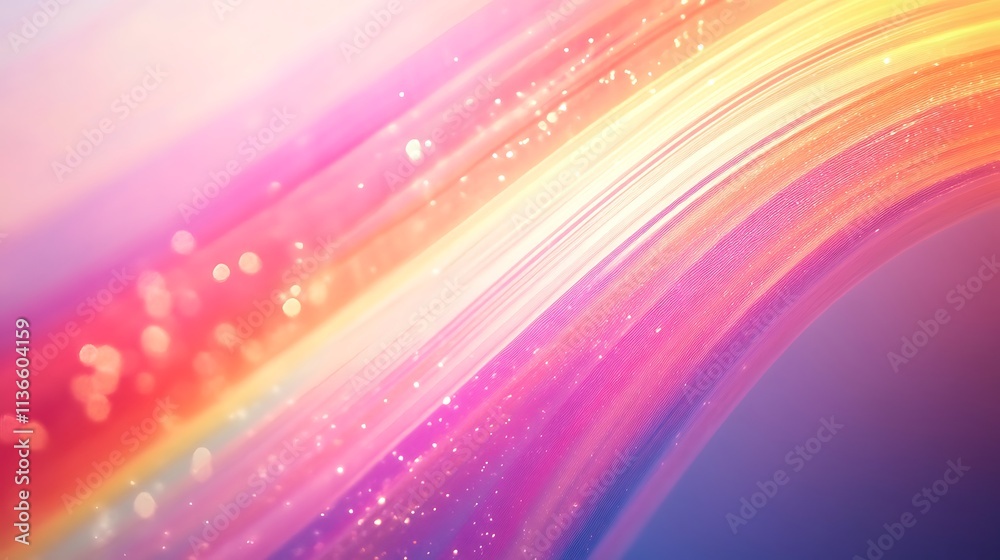 Glowing rainbow arcs crossing against a soft backdrop Glowing rainbow arcs crossing against a soft backdrop