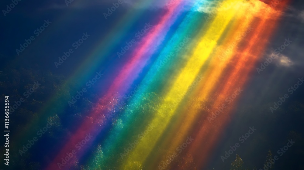 Smooth flowing rainbow light beams over a dark background Smooth flowing rainbow light beams over a dark background