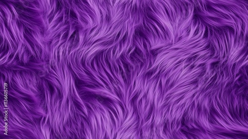 Seamless pattern of bright purple colored fake fur  background, fluffy texture
