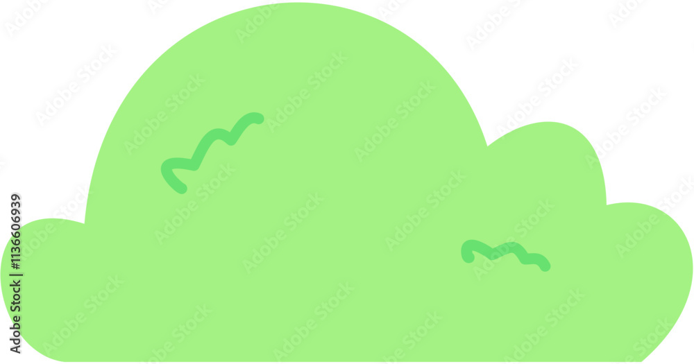 Fototapeta premium Green Bush doodle flat